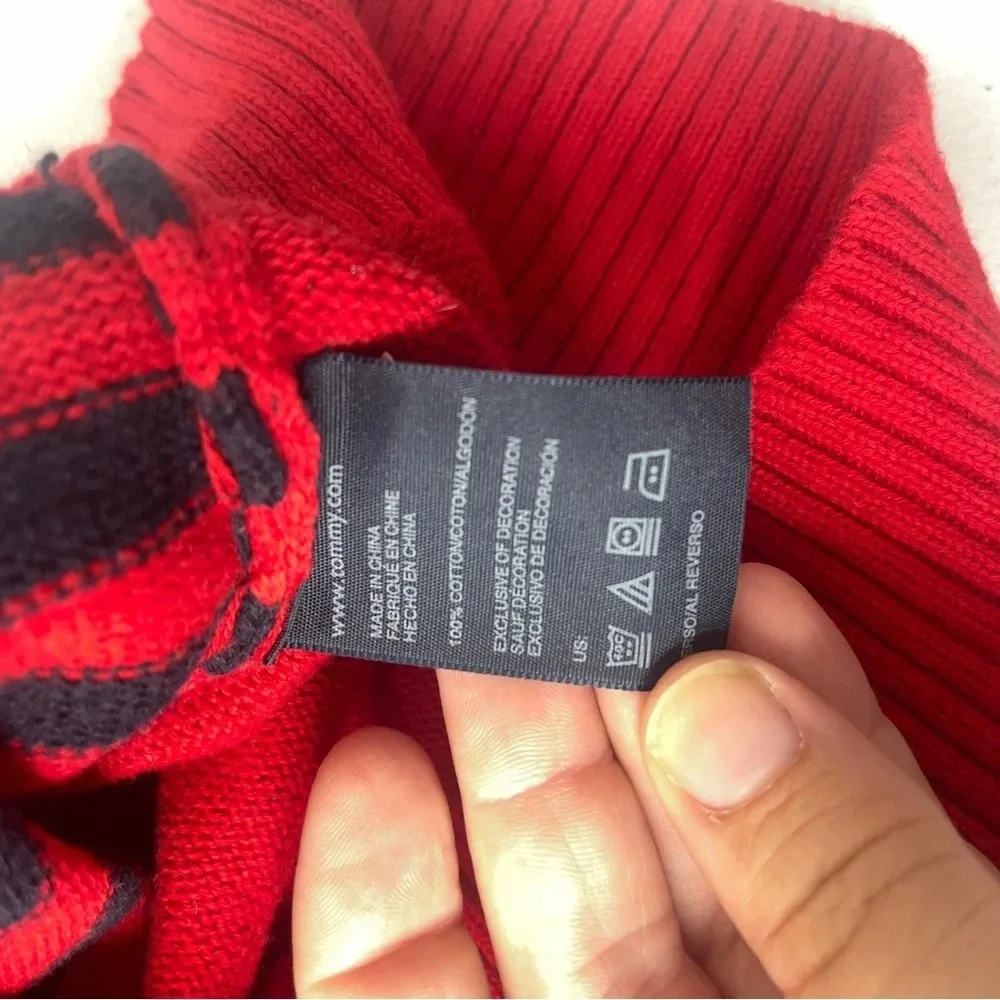 Tommy Hilfiger Boys Sweater Letterman‎ Size XL 20 Red Blue